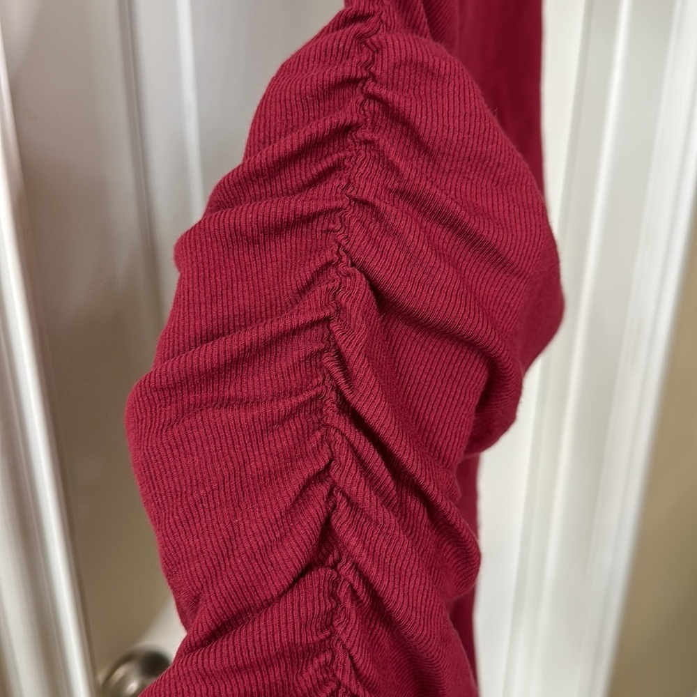 Bobi Los Angeles Burgundy‎ “Pinot” Maxi Dress w/ Side Ruching. Size Large. - Picture 5 of 7
